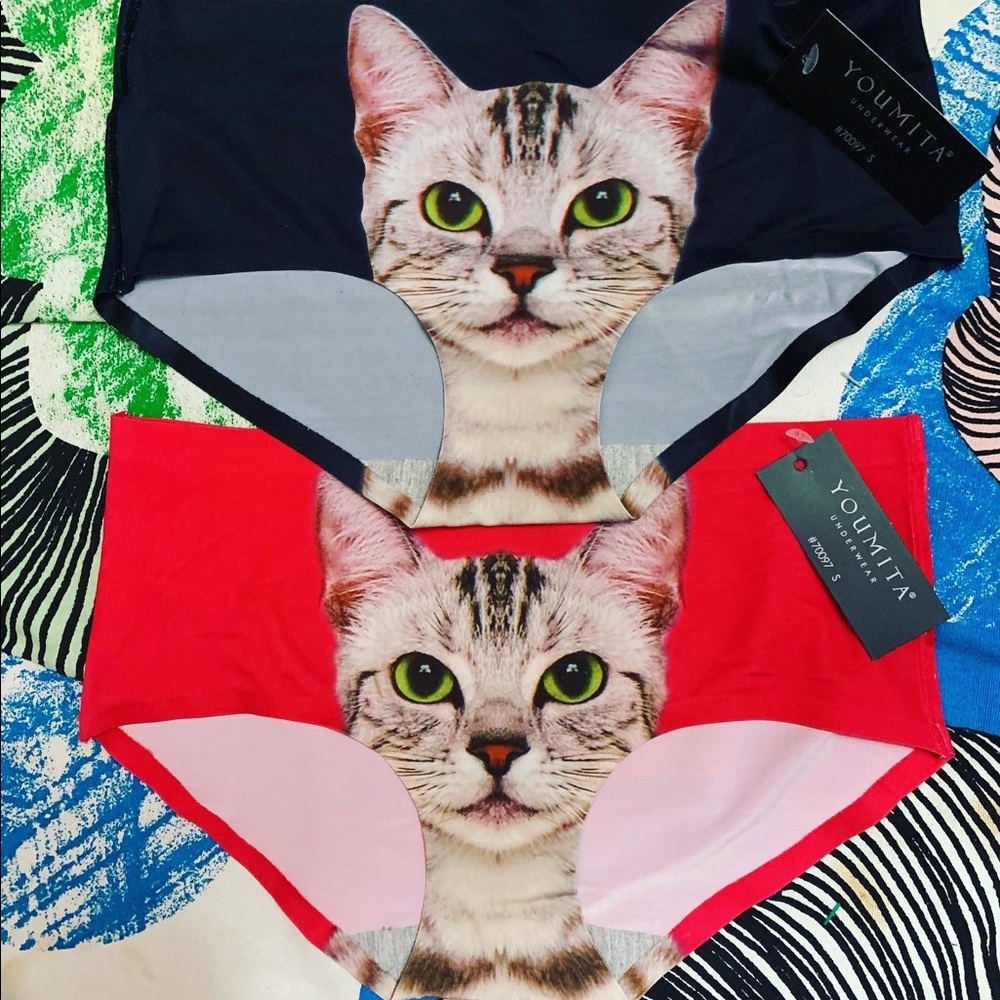 2 pair Girl Boutique Kitty Seamless Hipster Panty
